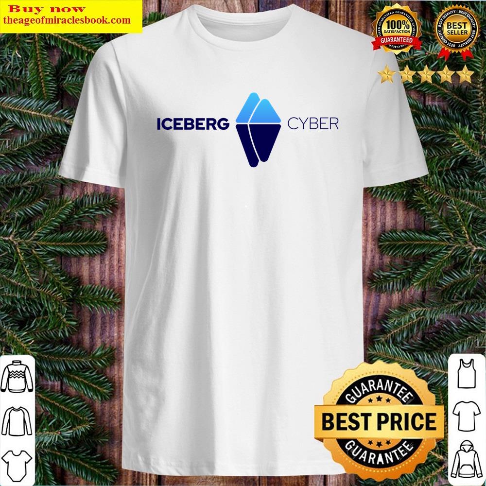 Iceberg Logo Words Horizontal Blue Shirt Shirt