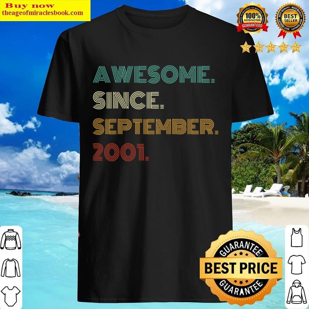 21 Years Old Awesome Since September 2001 21st Birthday Shirt