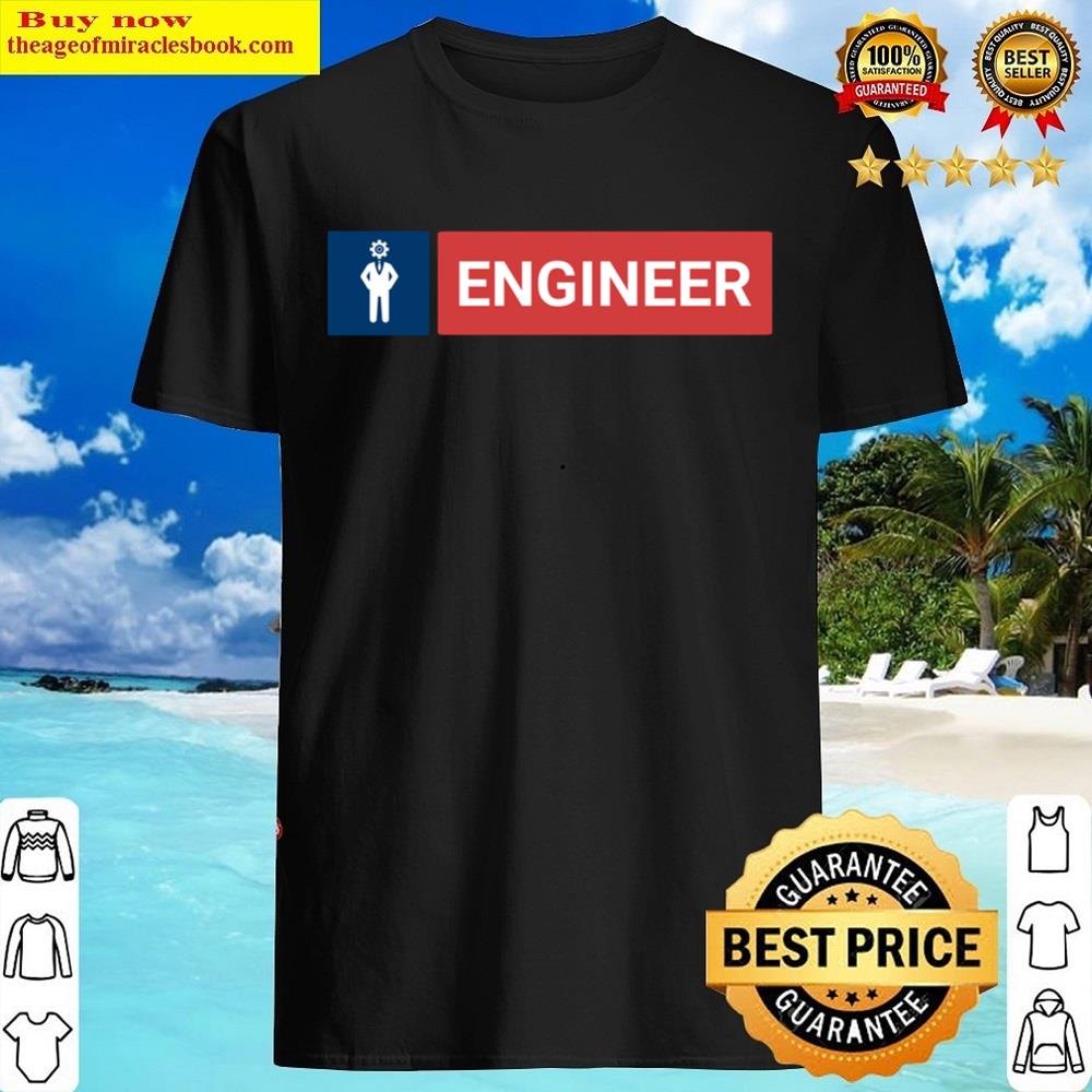 Engineer With White Writing Red And Blue Background Shirt