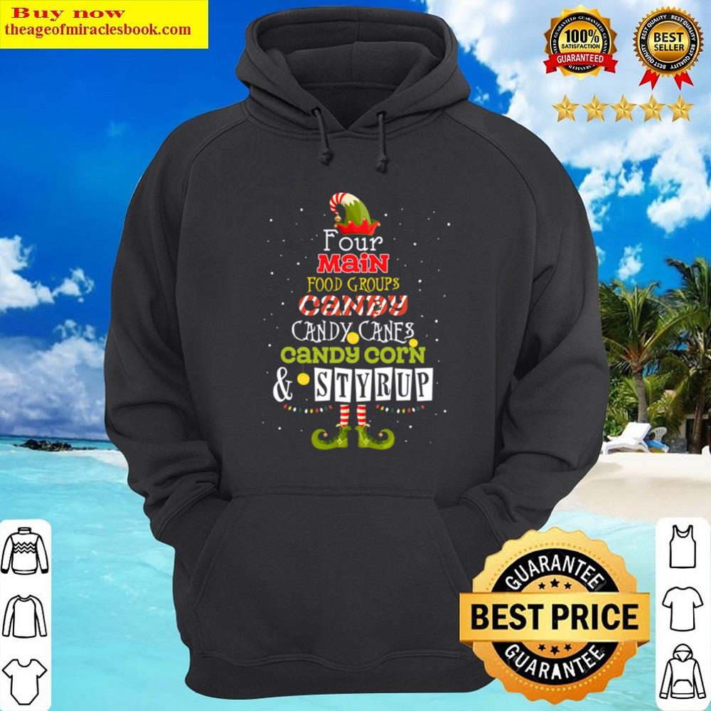 Alternative view of Four Main Food Groups Elf Buddy Christmas Candy Pajama Shirt