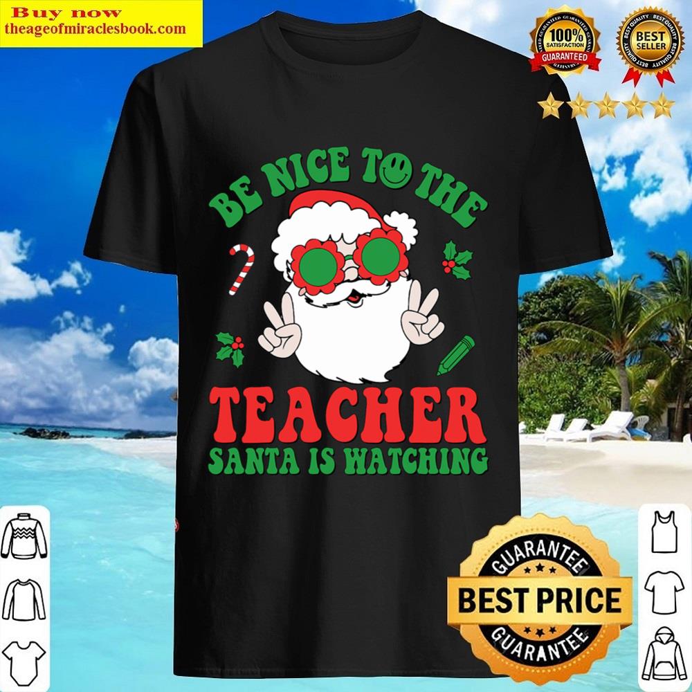 Groovy Christmas School Counselor Teacher Team Santa Elf Pjs Shirt