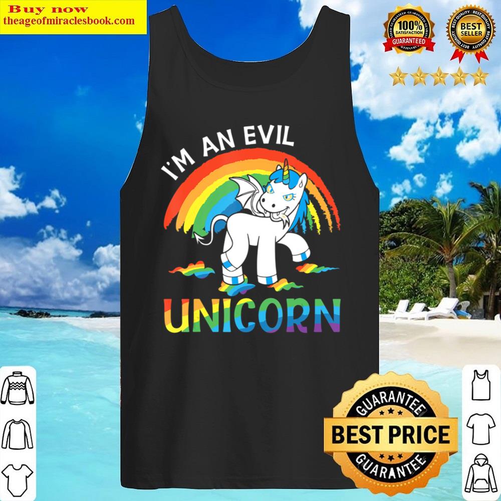 I\\'m An Evil Unicorn Rainbow Lover Spooky Halloween Unicorn Shirt, image size:1000x1000