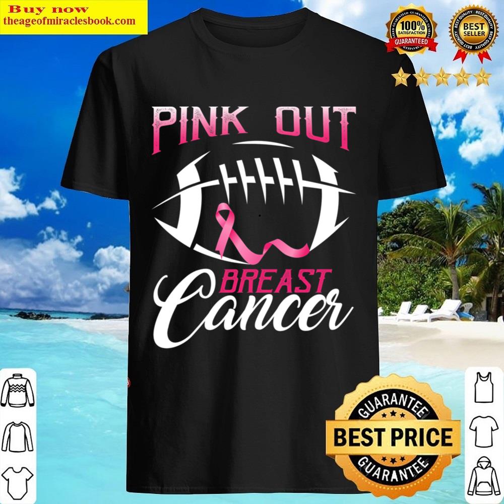 Pink Outs Breast Cancer Football Men Kids Shirt