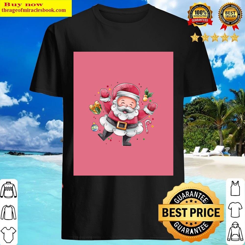 Retro Vintage Pink Santa Claus Graphic Shirt