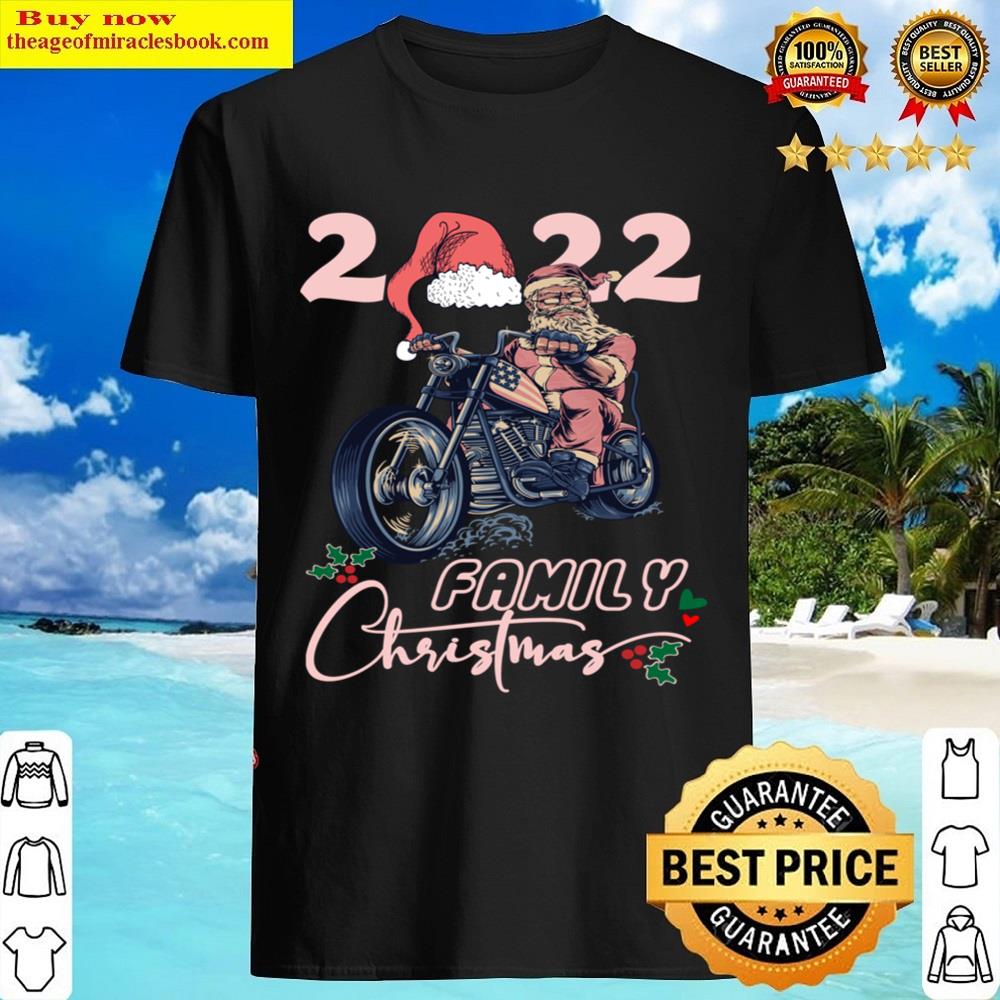 Retro Vintage Pink Santa Claus Riding On Motorbike Shirt