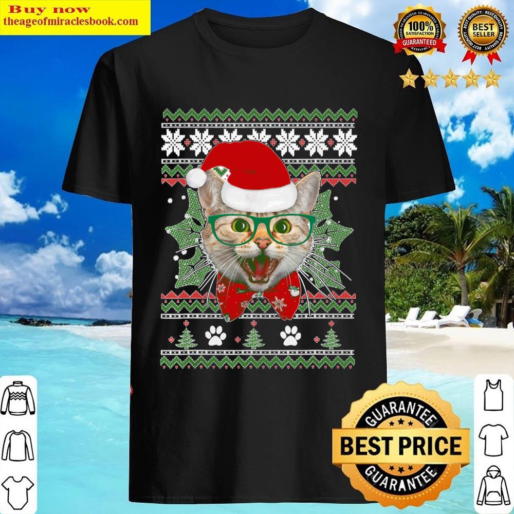 Santa Cat Funny Kitty Ugly Christmas Essential Shirt