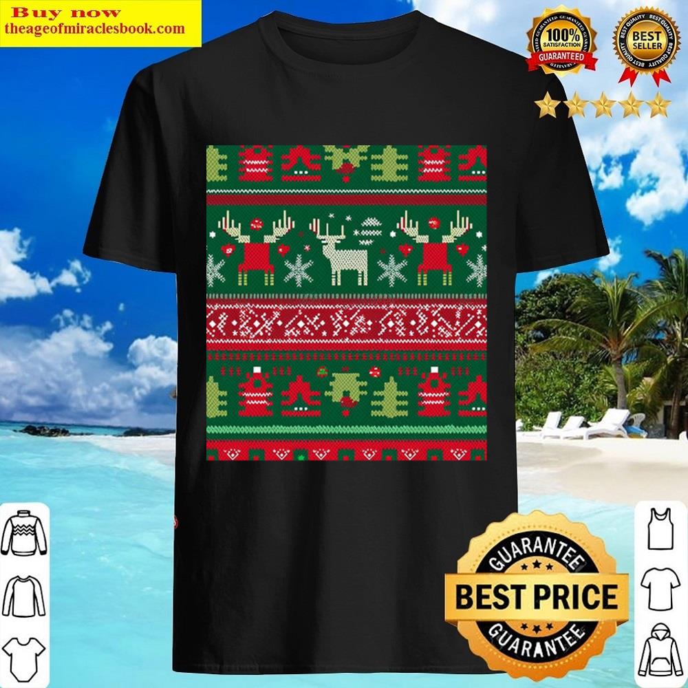 Ugly Christmas Pattern Midjourney Ai Artwork Shirt