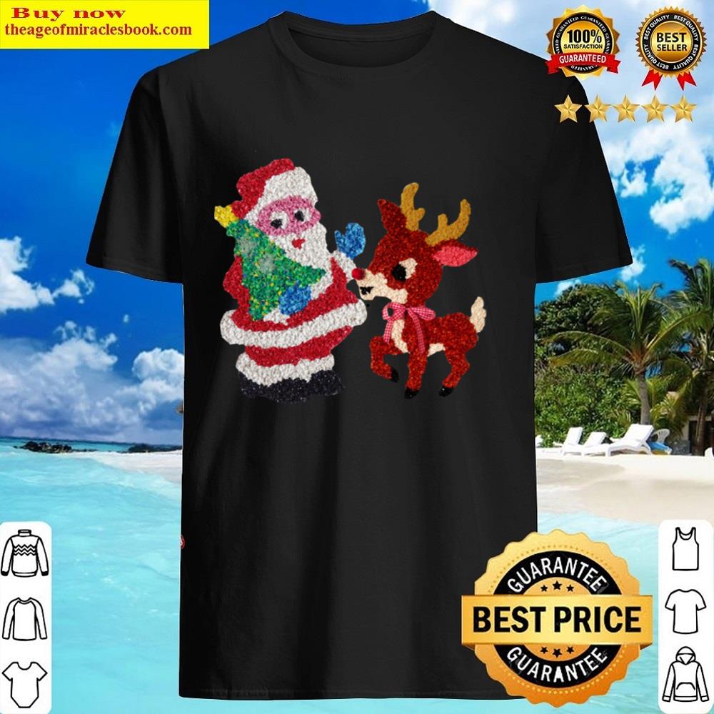 Santa Rudolph Vintage Melted Plastic Shirt