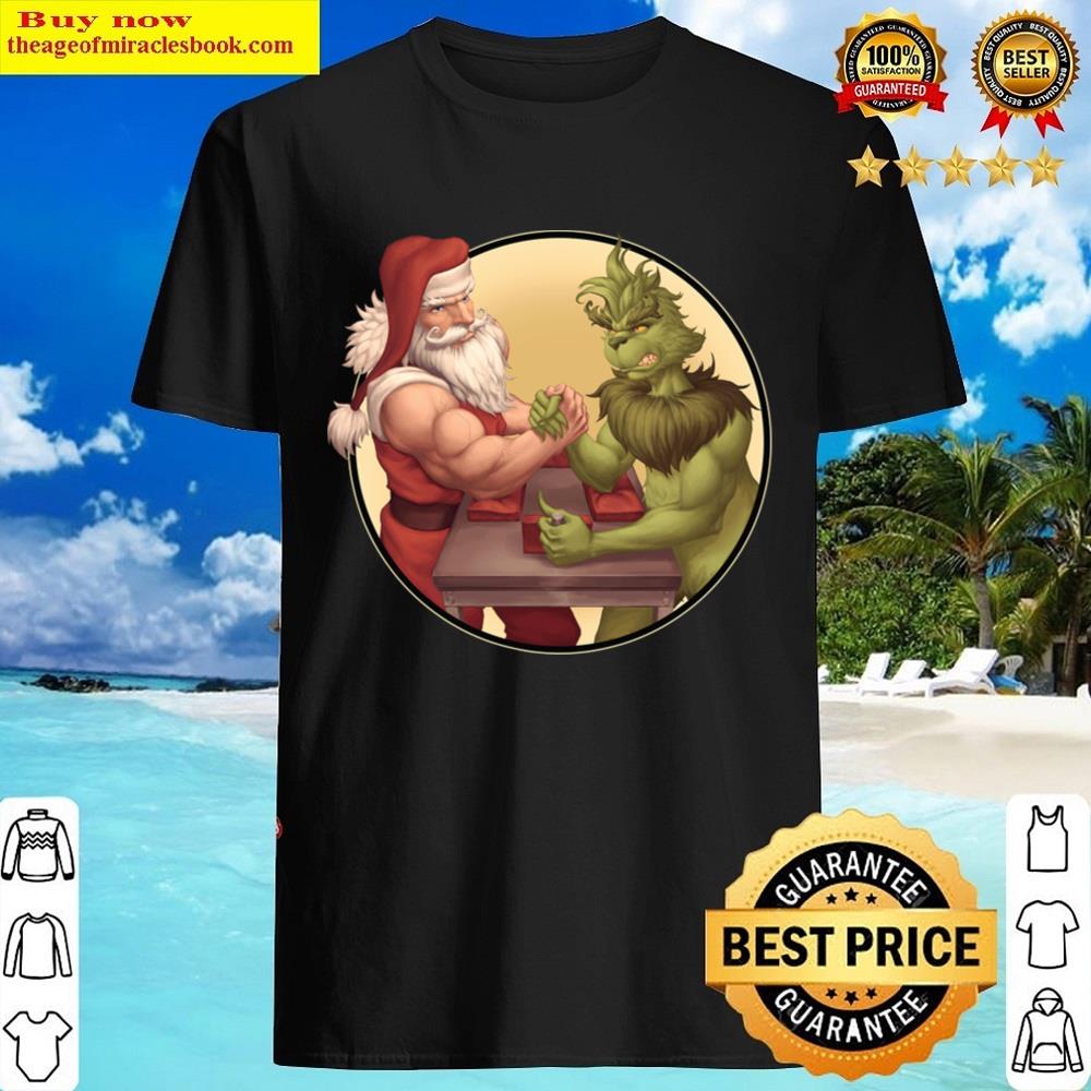 Santa Vs Grinch Armwrestling Shirt