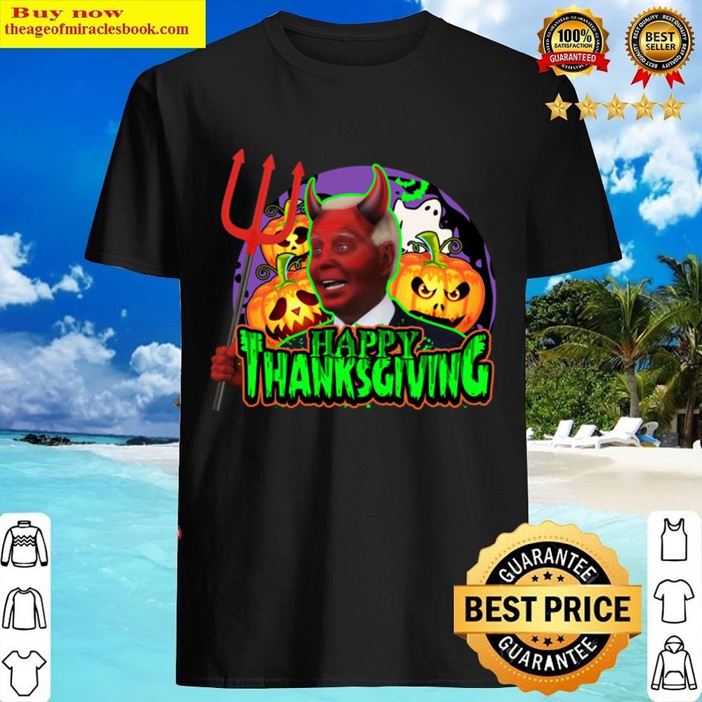 Biden Halloween Confused Happy Thanksgiving Devil Costume Shirt