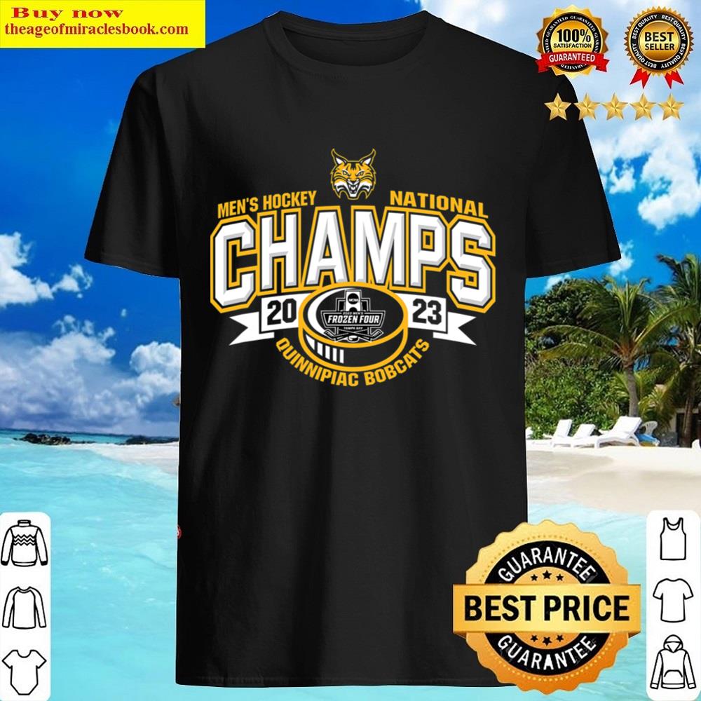 Quinnipiac Bobcats National Champs 2023 Ice Hockey Navy Shirt