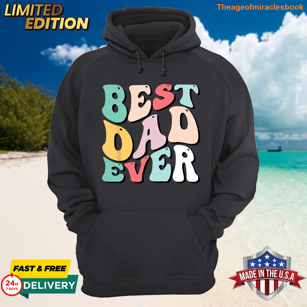Alternative view of Sparky Best Dad Ever Father's Day Groovy Men Daddy Gifts Unique design T-shirt