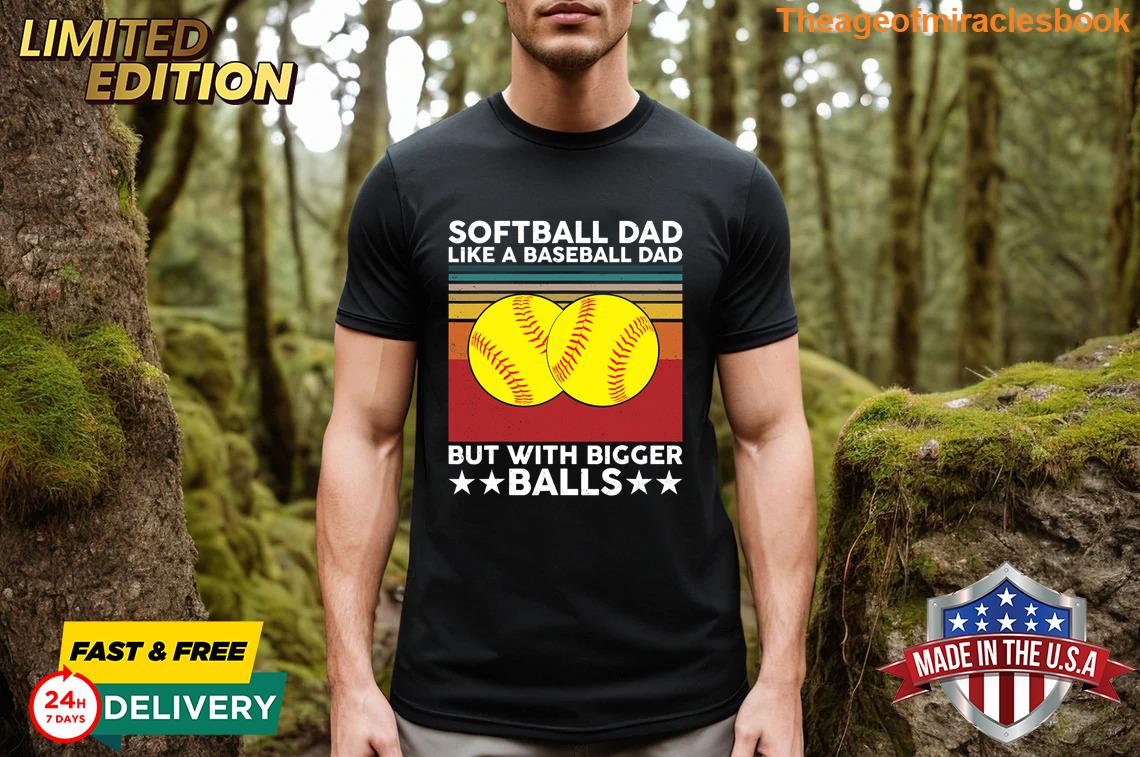 Gracious Vintage Softball Dad Like A Baseball Dad Us Flag Fathers Day Breathable T-shirt