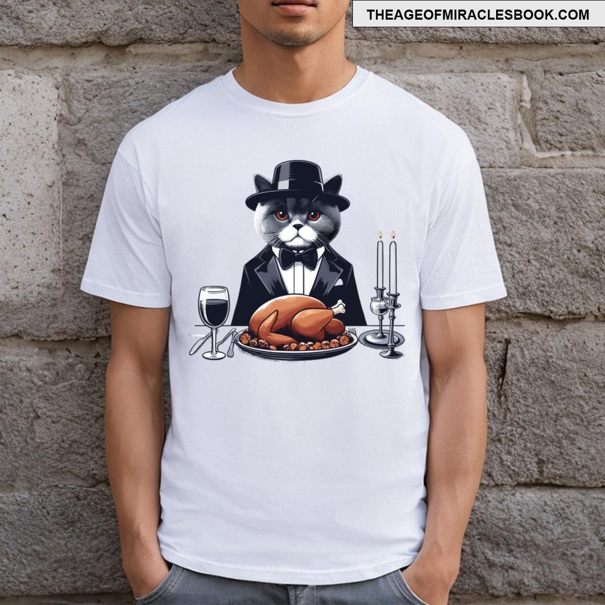 British Shorthair Cat Thanksgiving T-shirt