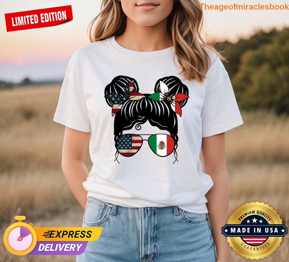 Half American Half Mexican Girl Usa Mexico Flag Kids Essential Tshirt