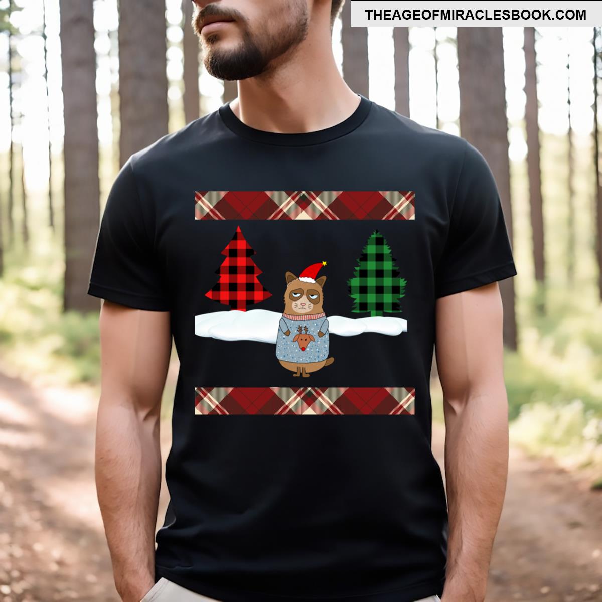 Ugly Christmas With Funny Cat T-shirt