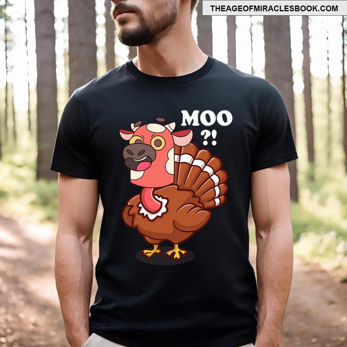 Turkey Moo Funny Thanksgiving T-shirt