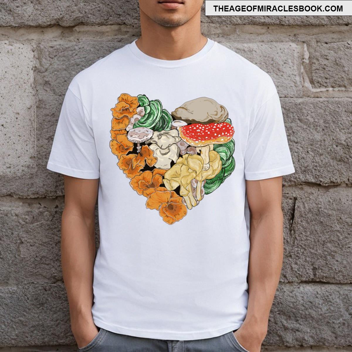 Mushroom Love Mushroom Heart T-shirt