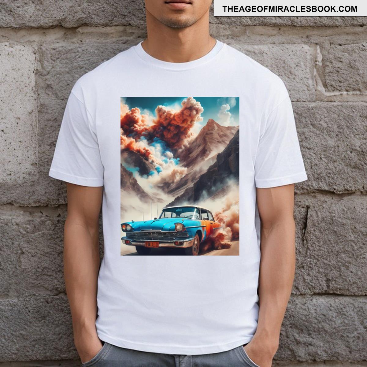 Rolling Retrofuturism Exploring The Timeless Beauty Of Vintage Cars Through Digital Art Ts T-shirt