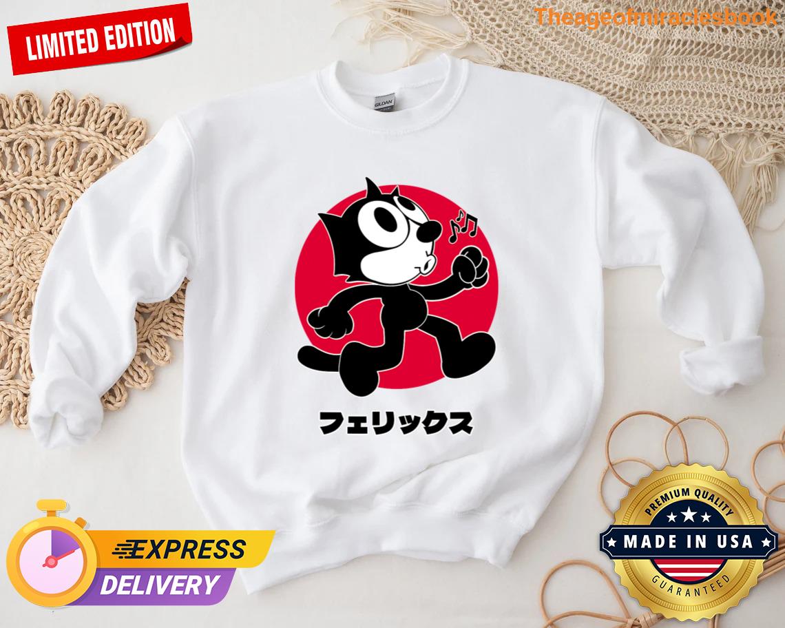 Felix Cartoon Whistling Music Notes Japanese Katakana Felix Tshirt