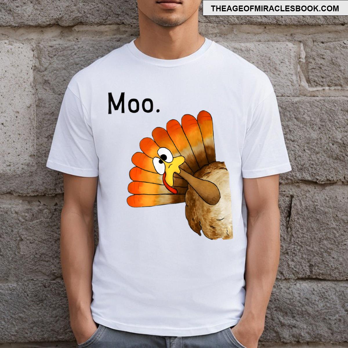 Turkey Moo Funny Thanksgiving’s Thanksgiving Men Kids T-shirt