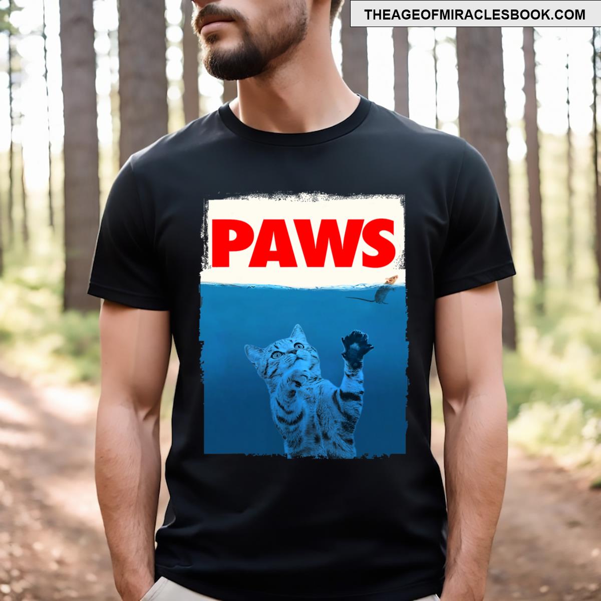 Paws Cat And Mouse Funny Cat Lover Gifts For Men Kid T-shirt
