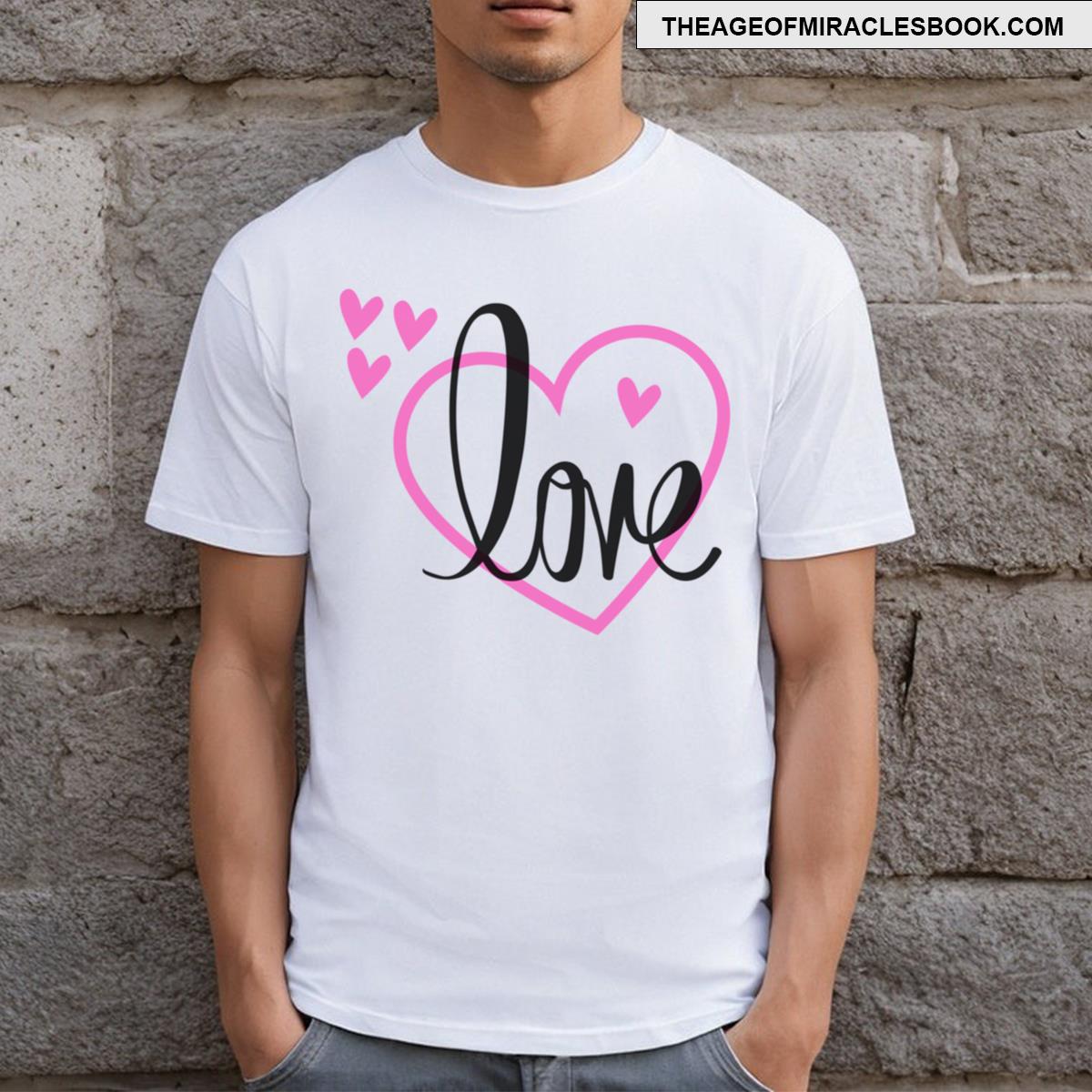 Pink Hearts Black Love T-shirt