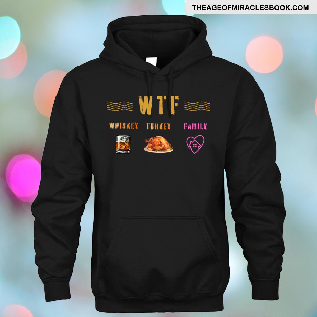 Alternative view of Wtf Whiskey Turkey Family Funny Wtf Thanksgiving T-shirt