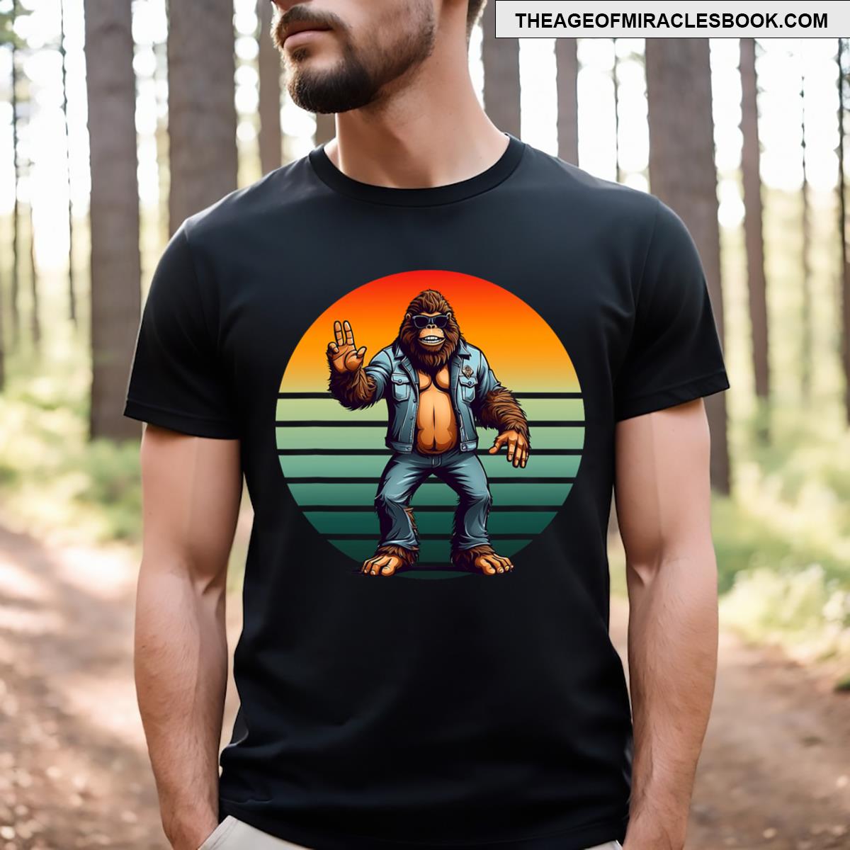 Rock’n Bigfoot Sasquatch T Retro For Men And T-shirt