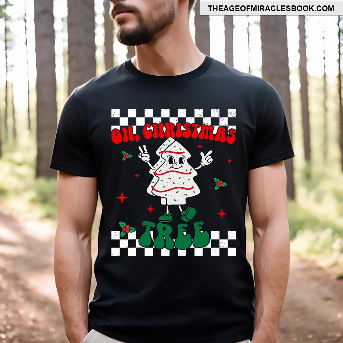 Groovy Christmas Tree Cakes For Men Oh Christmas Tree T-shirt