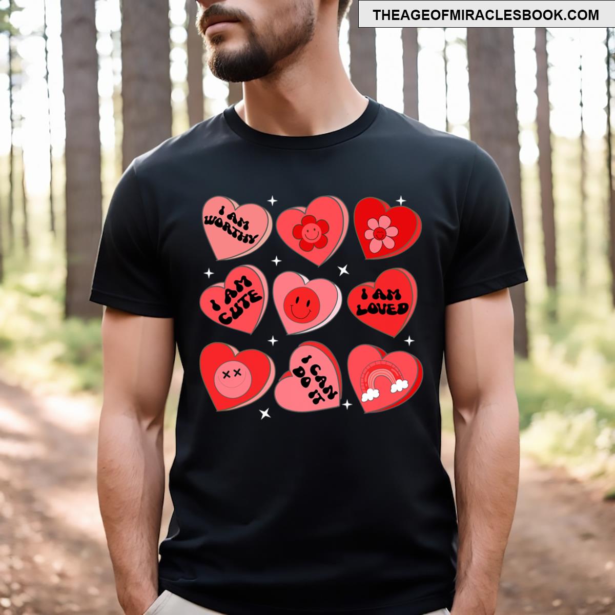 Groovy Candy Heart I Am Valentines Day Mens Kids T-shirt