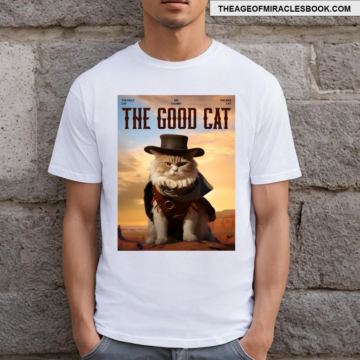 Funny Cowboy Cat Movie Parody T-shirt