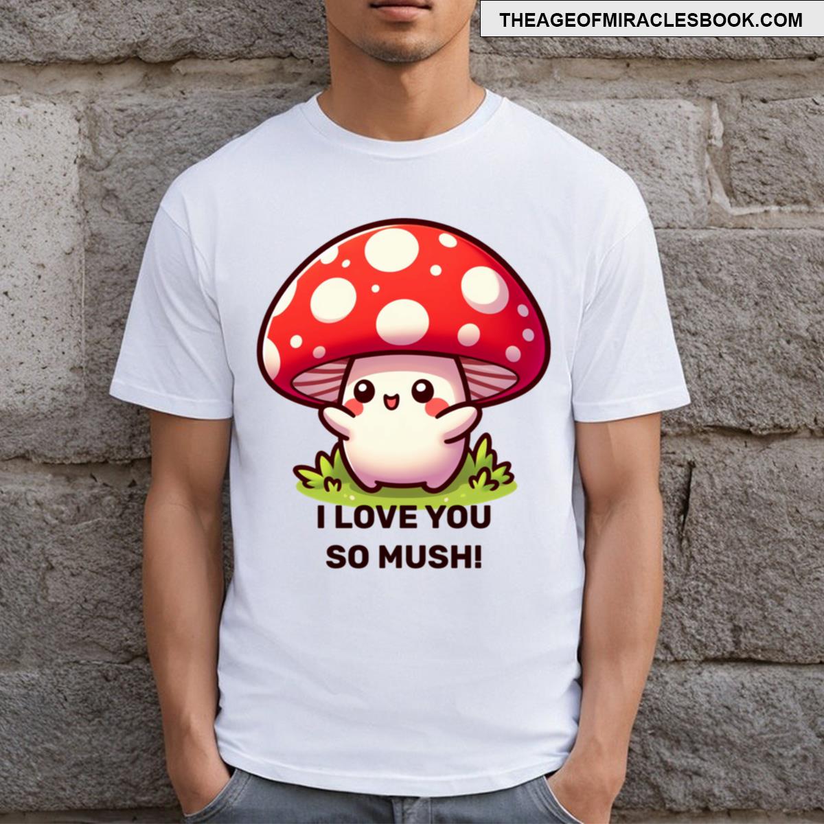 Mushroom Hug Time I Love You So Mush T-shirt