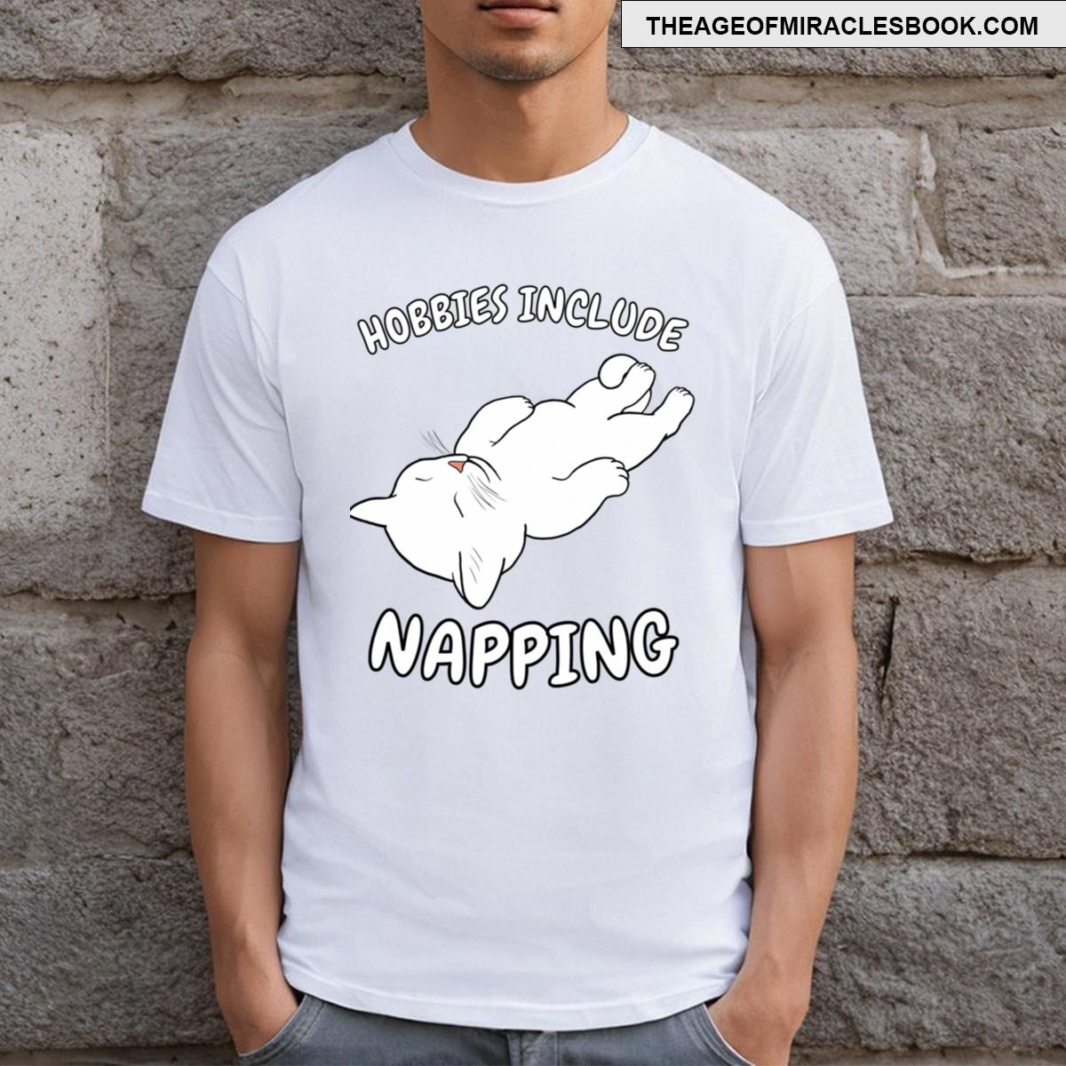 Hobbies Include Napping Sleeping White Cat Essential T-shirt