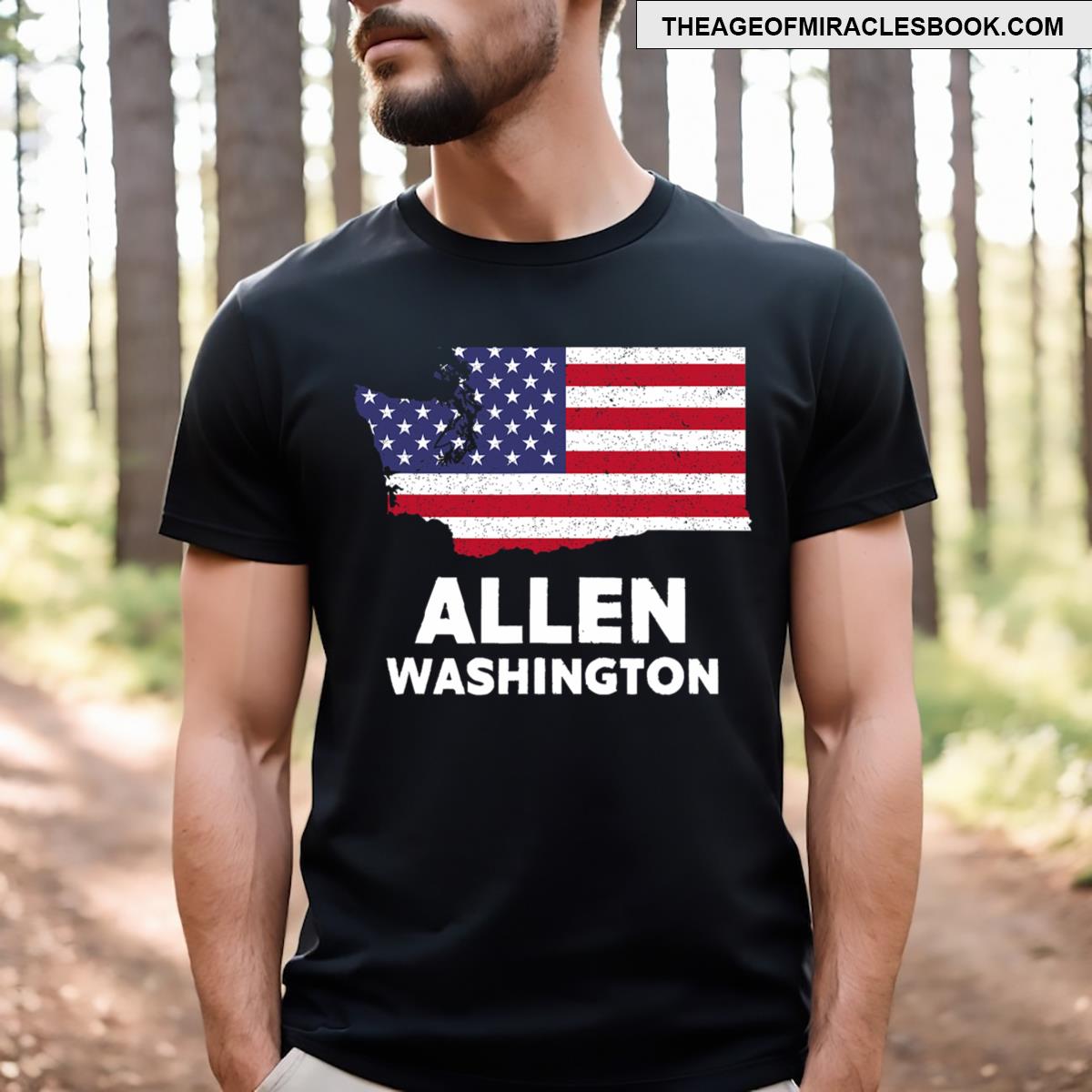 Distressed Patriotic Usa Flag Allen Washington T-shirt