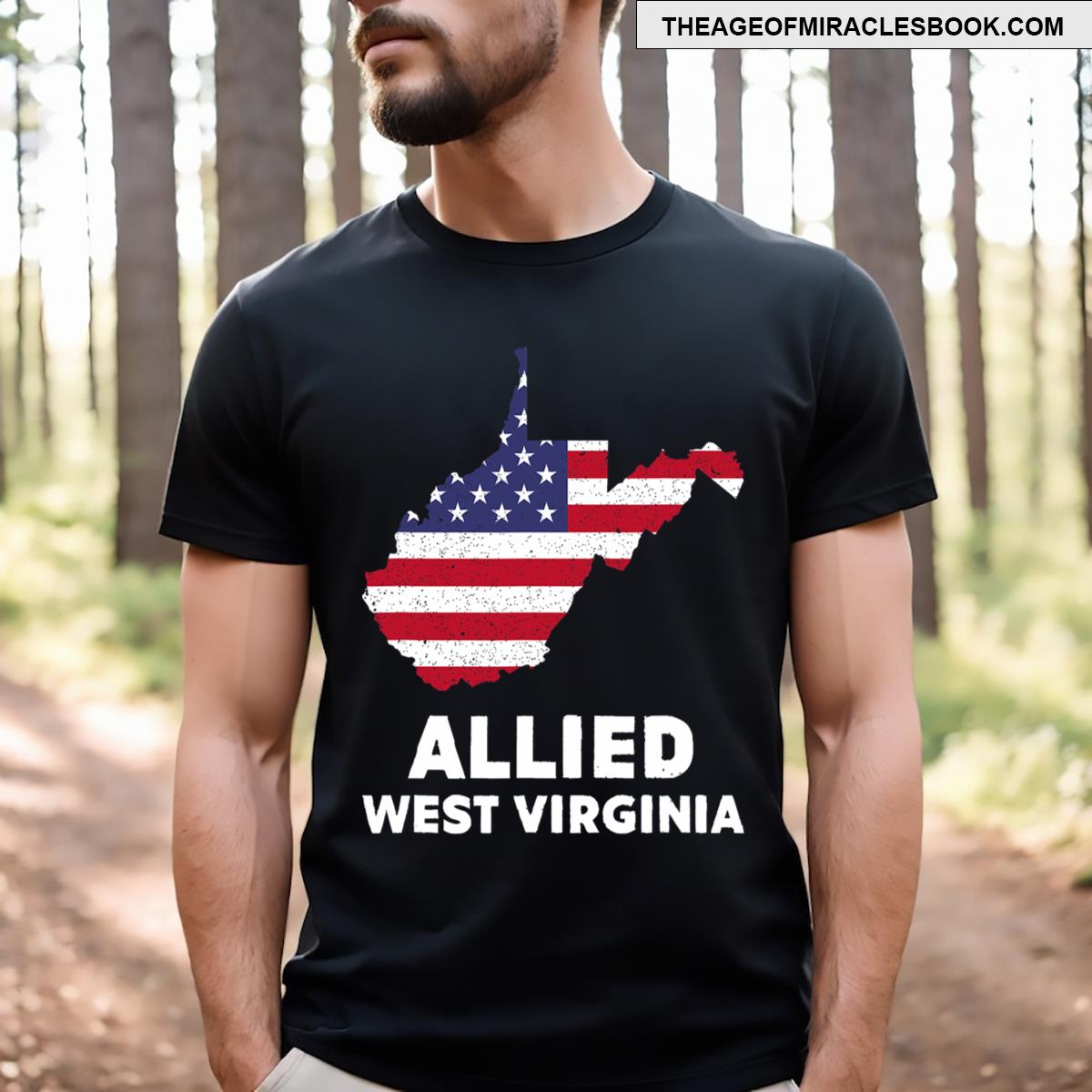 Distressed Patriotic Usa Flag Allied West Virginia T-shirt