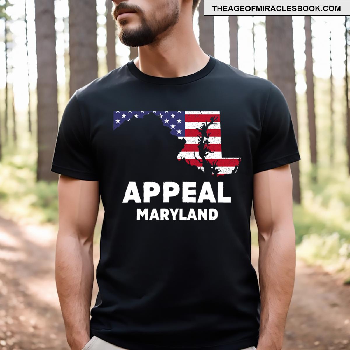 Distressed Patriotic Usa Flag Appeal Maryland T-shirt