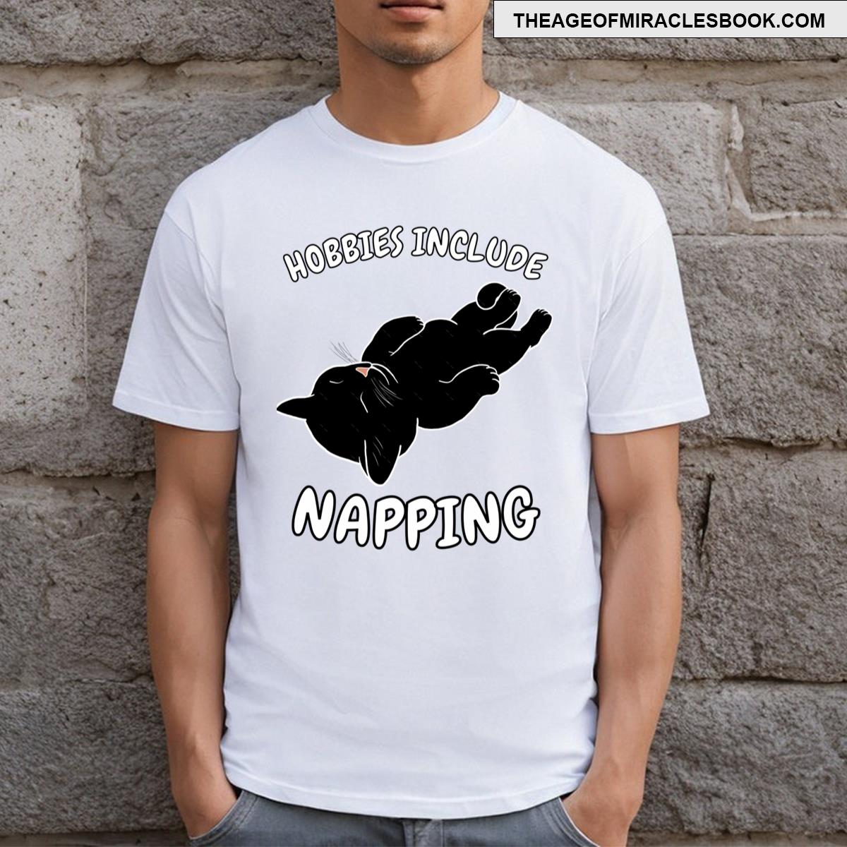 Hobbies Include Napping Sleeping Black Cat Essential T-shirt