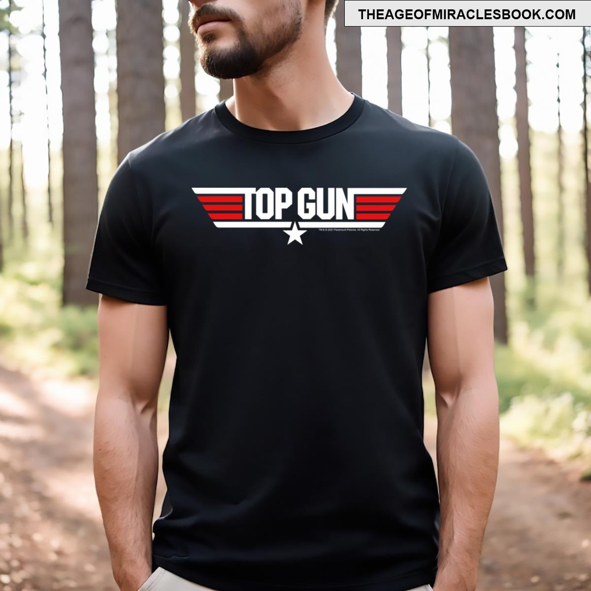 Top Gun Stars Stripes Retro Movie Logo T-shirt