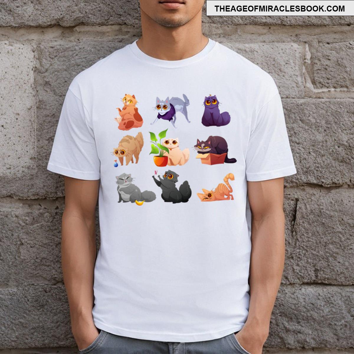 Funny Cats Pack Sticker T-shirt