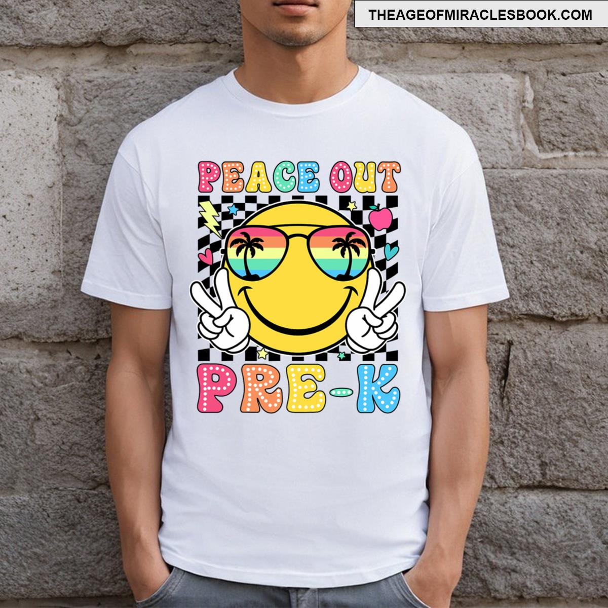 Peace Out Pre K Retro Graduation Last Day Of School T-shirt