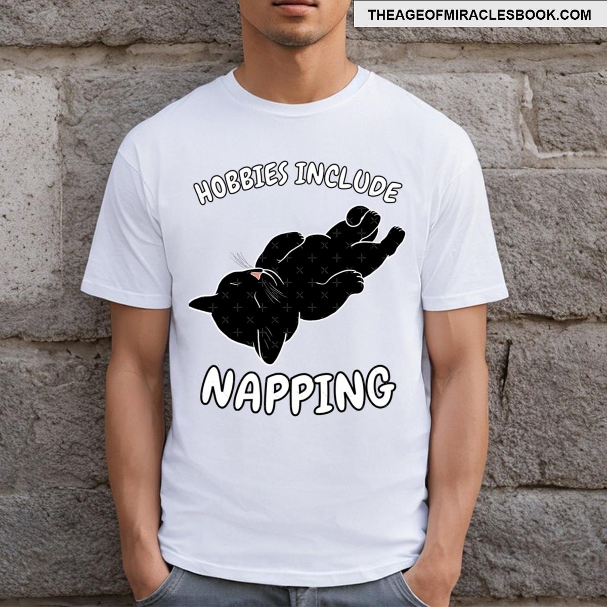 Hobbies Include Napping Sleeping Black Cat Essential T-shirt