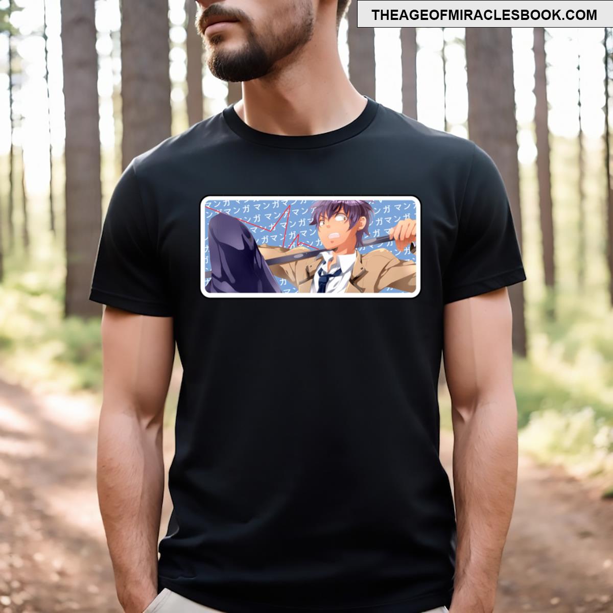 Hideki Hinata Angel Beats Anime Box Design T-shirt