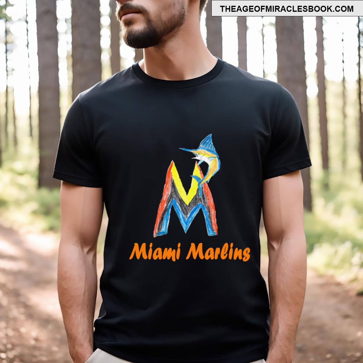 Miami Marlins Logo Design T-shirt