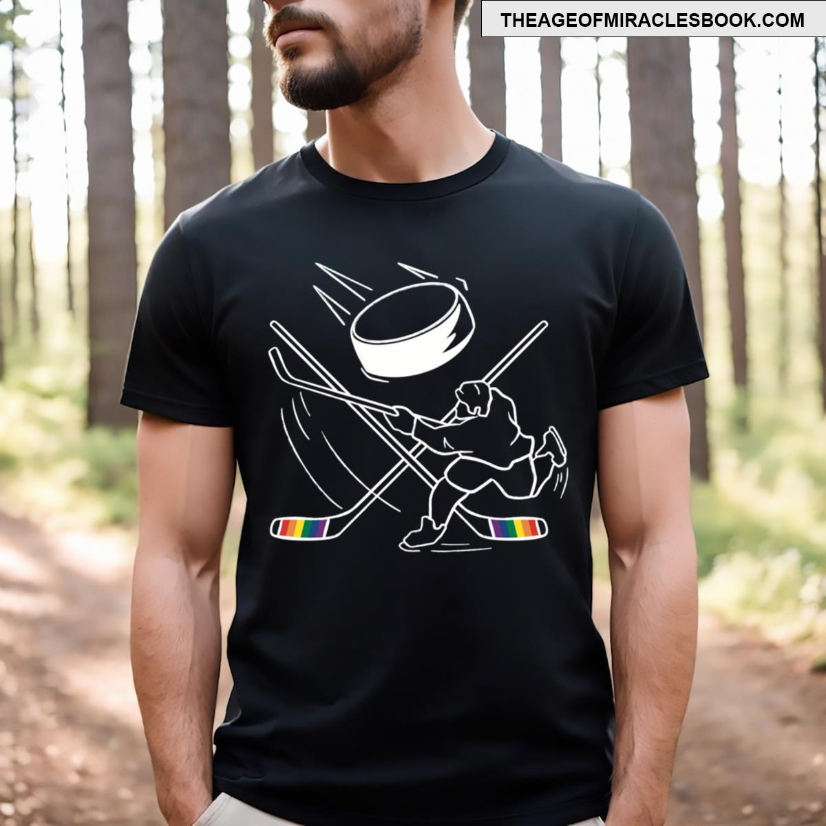Pride Hockey Player Lgbt+ Ice Hockey Design T-shirt
