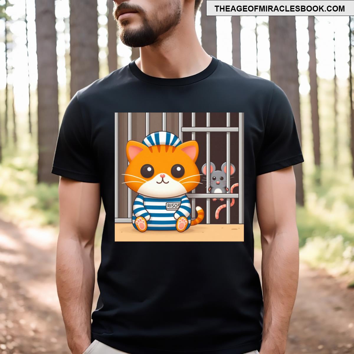 Inmate Cat And Curious Mouse Funny Design T-shirt