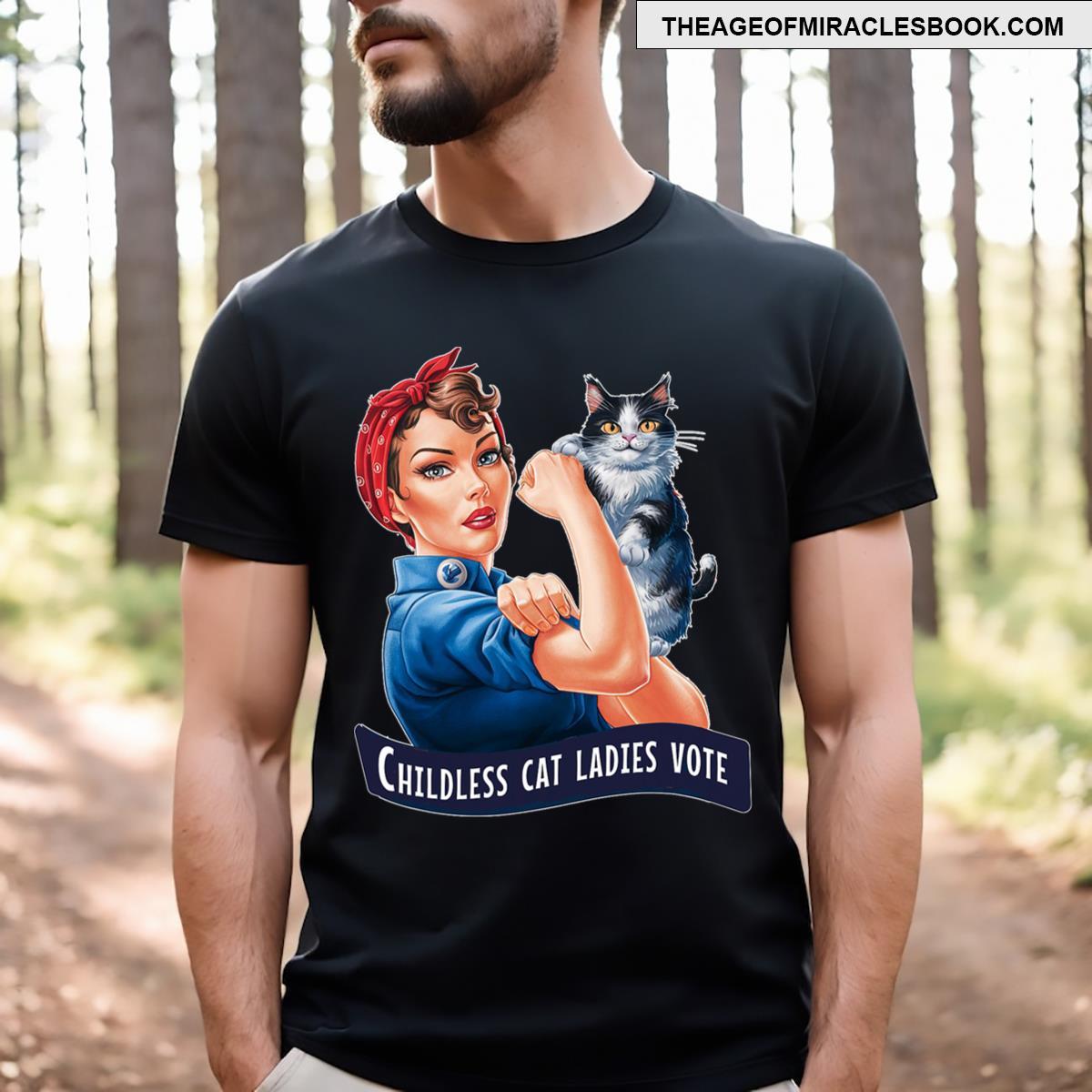 Childless Cat Ladies Vote Rosie The Riveter T-shirt