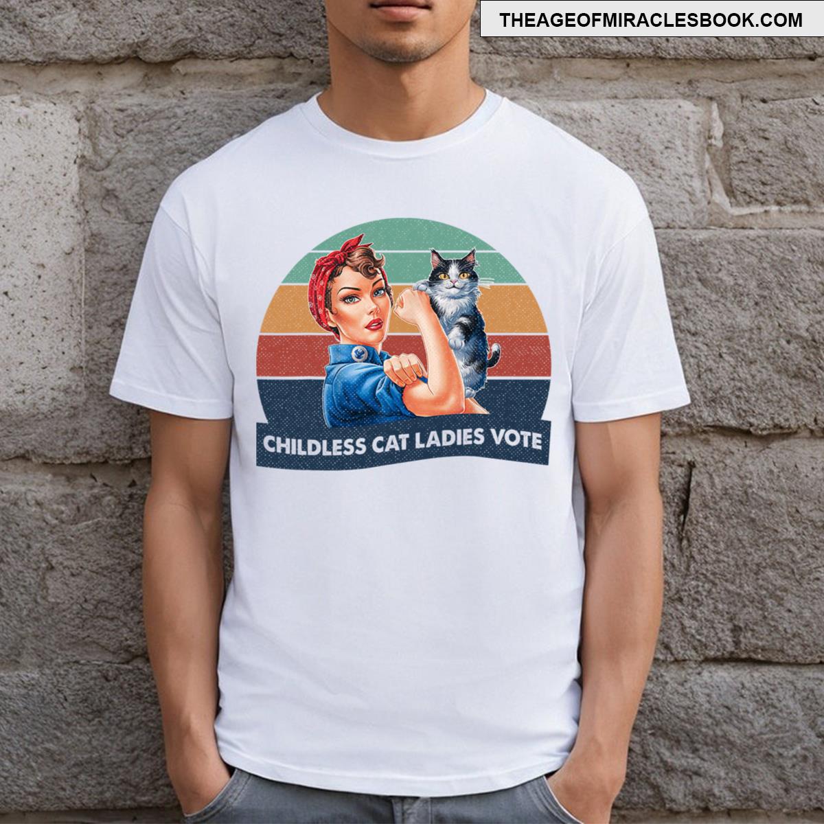 Childless Cat Ladies Vote Rosie The Riveter Vintage T-shirt