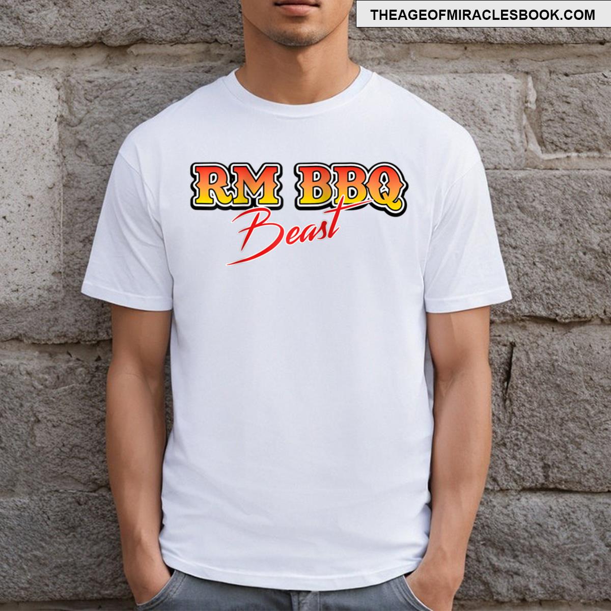 Run Bbq Beast Word Logo Raglan Baseball Tee T-shirt