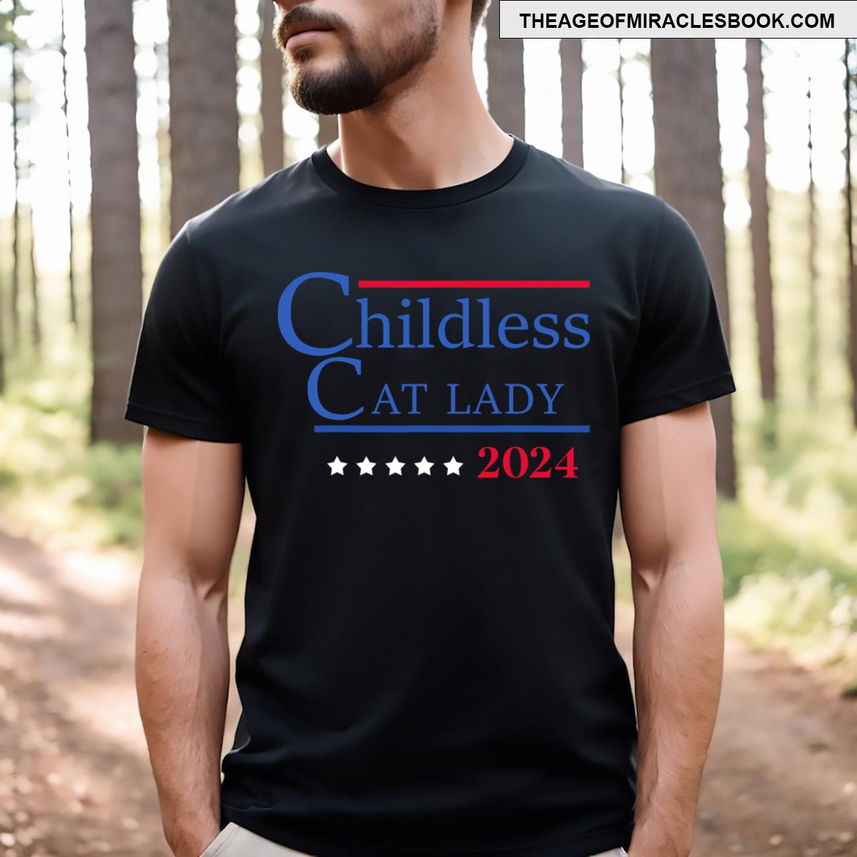 Childless Cat Lady 2024 Ladies Is Voting Kamala T-shirt